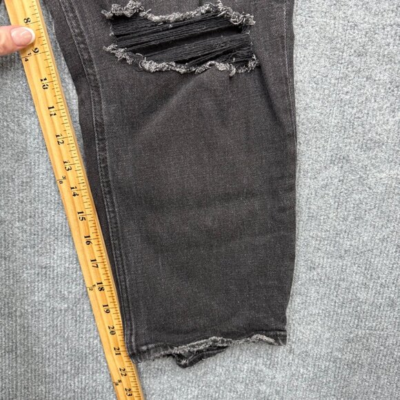 Abercrombie Fitch Curve Love Ultra High Rise Black Jean Goth Grunge 29 8 X Short - Picture 13 of 14